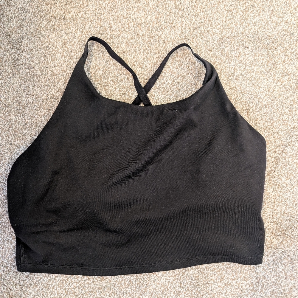 Gapfit Black Cross-Back Bra Crop Top Size Large